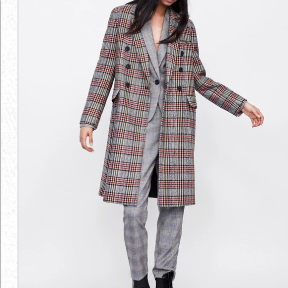 ❤️LAST ❤️ NWT ZARA LONG DOUBLE BREASTED COAT - Picture 4 of 13